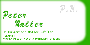 peter maller business card